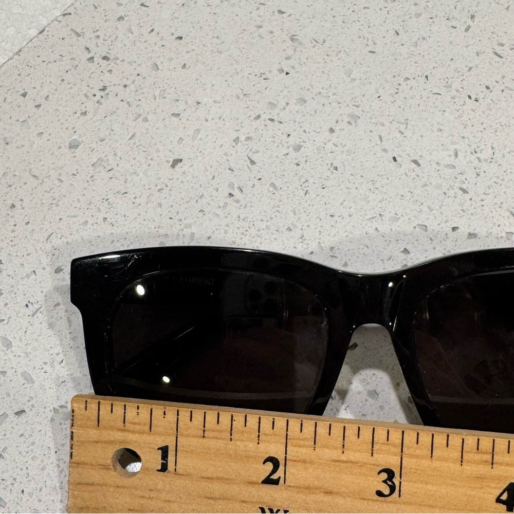 Saint Laurent YSL Black/ Gold SL M24/K Monogram 55MM Rectangular Sunglasses - Picture 13 of 14